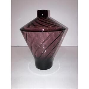 Vintage Hazel Atlas Amethyst Moroccan Swirl Lidded Candy Dish 7.5in